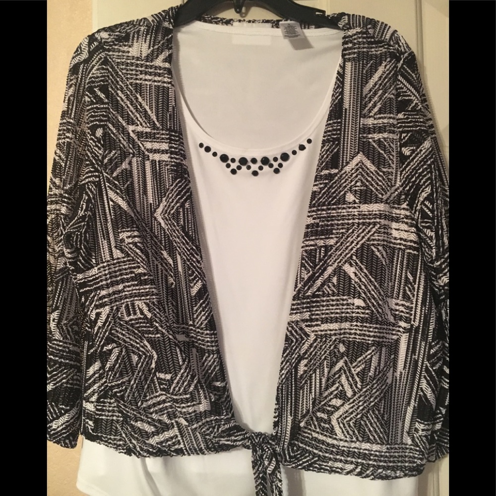 New- Shirt and cover up shell- 2 piece